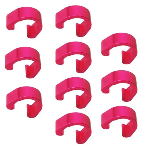 8 Colors C-Clips Clamps Aluminum Alloy Metal U-Clips Buckle MTB BMX 10 pcs Pink