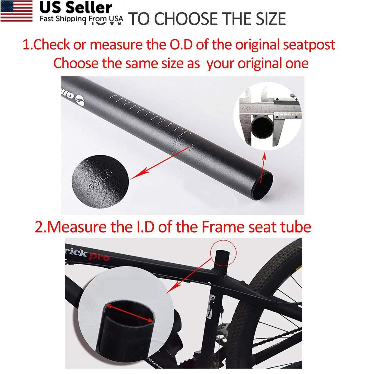 Platt Bike Seatpost 25.4/27.2/28.2/30.8/31.6 350mm Aluminum 27.2mm, black