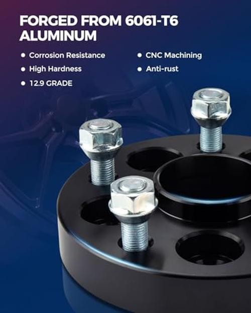 KAX 5×4.5“ Wheel Spacers,Forged 15mm 5×114.3mm Hubcentric Spacers with Thread