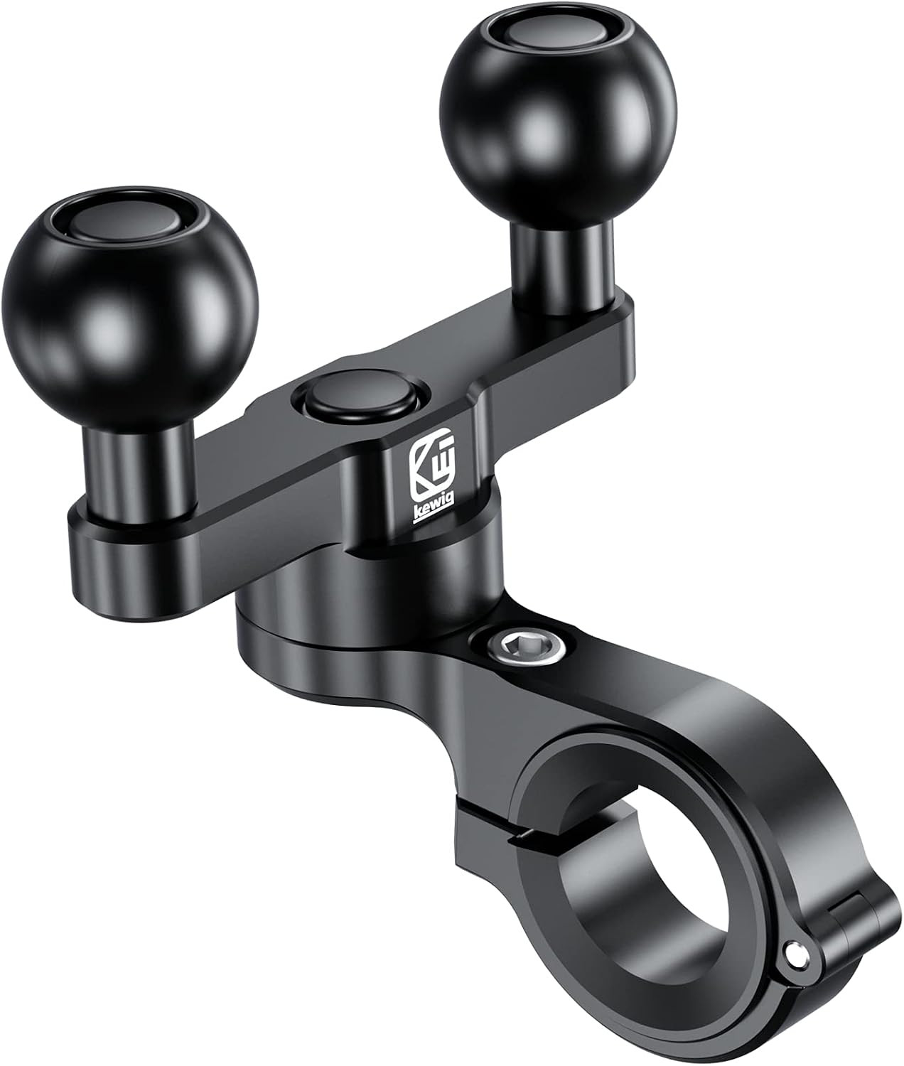 Aluminum Alloy Handlebar Clamp Mount Base with Double 1» TPU Ball |
