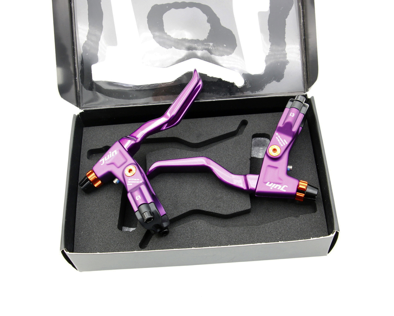 Juin Tech C1 eBike City Folding Biking Cable-Actuated Brake Lever Set Purple