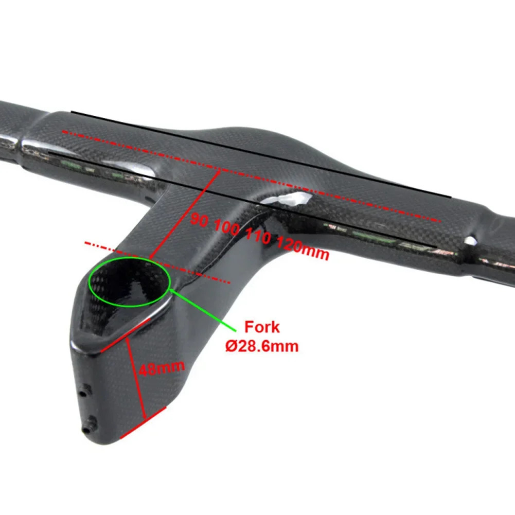 Carbon Integrated Road Bicycle Handlebar Width 400-440mm Stem 90-120mm