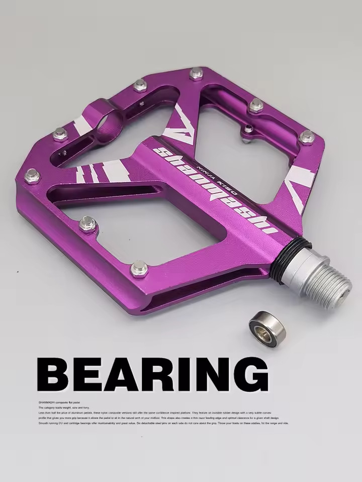 SHANMASHI Bike Pedals 9/16″ Road Bike MTB Aluminum Alloy Single Bearing Pedals