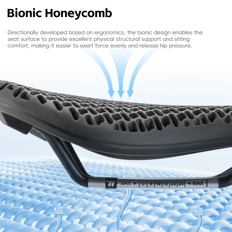WEST BIKING Bicycle Saddle 3D Printed Honeycomb Cycling Road Bike Seat Cushion