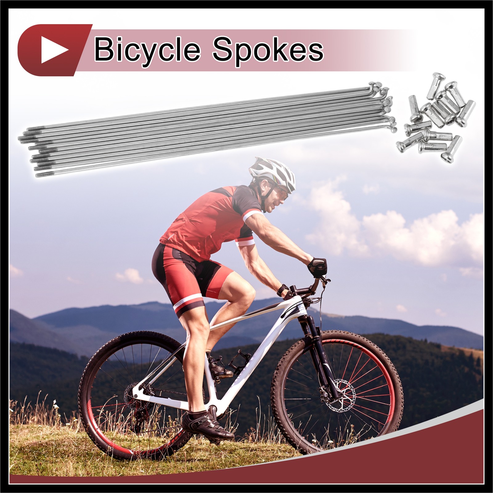 12 Set 14G Bicycle Spokes 195mm Bike Wheel Spoke 304 Stainless Steel