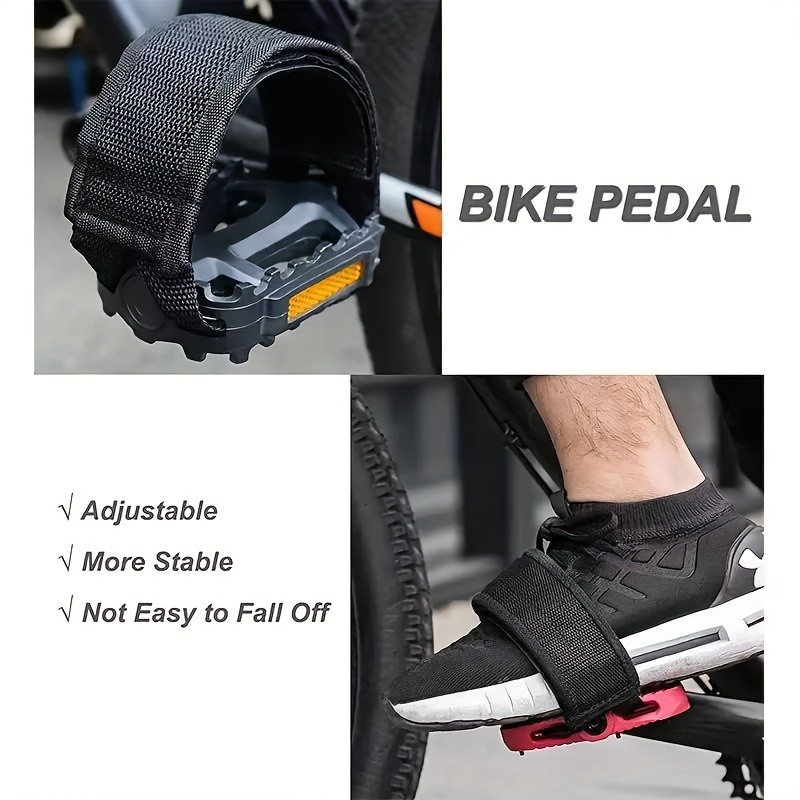 2pcs Bicycle Pedal Strap Adjustable Anti-slip Cycling Stirrups Bike Foot Holder