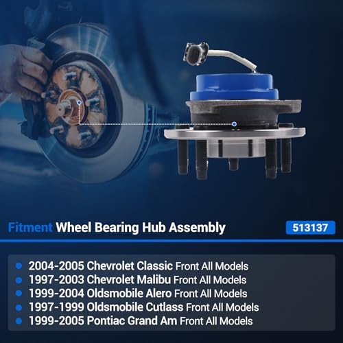 2-Pack Front Both Passenger Driver Side Wheel Bearing and Hub Assembly 513137