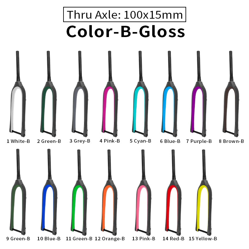 27.5» Carbon MTB Bicycle Fork Thru Axle Outside Cable Line 110x15mm 100x15mm