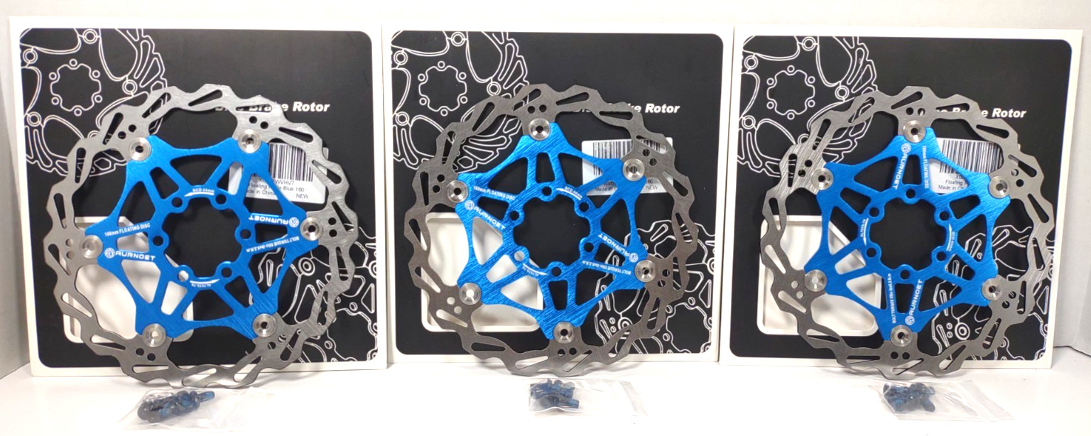 Set of 3 Bike Floating Disc Rotor 160mm Brake Rotor + 6 Bolts fits Shimano