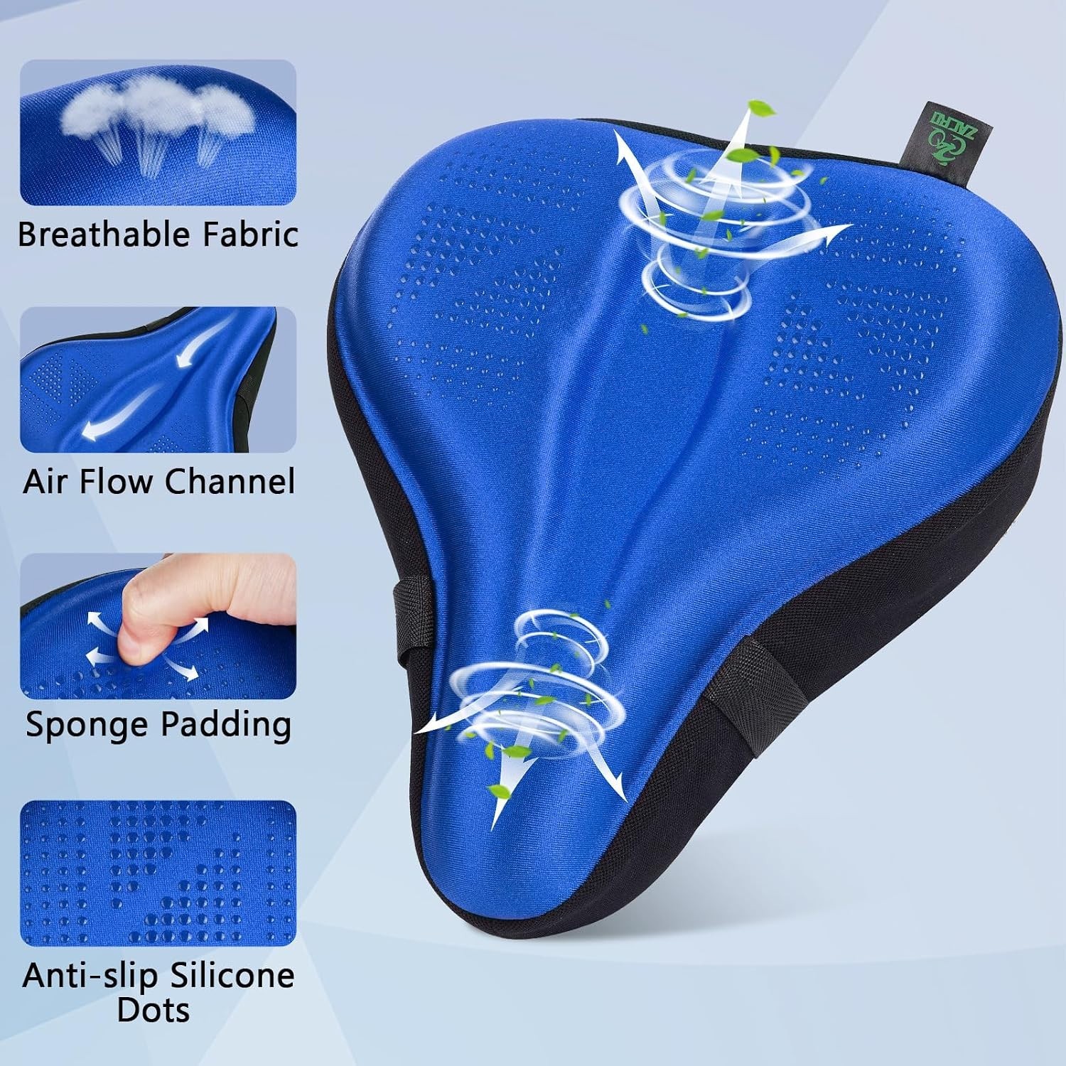 Bike Seat Cushion Padded Gel Cover for Bicycle Saddle