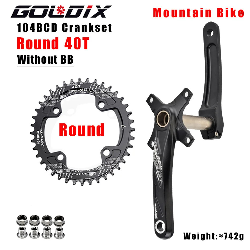 104BCD MTB Bicycle Crankset 170mm Crank 32T 34T 36T 38T Plate Chainring with BB