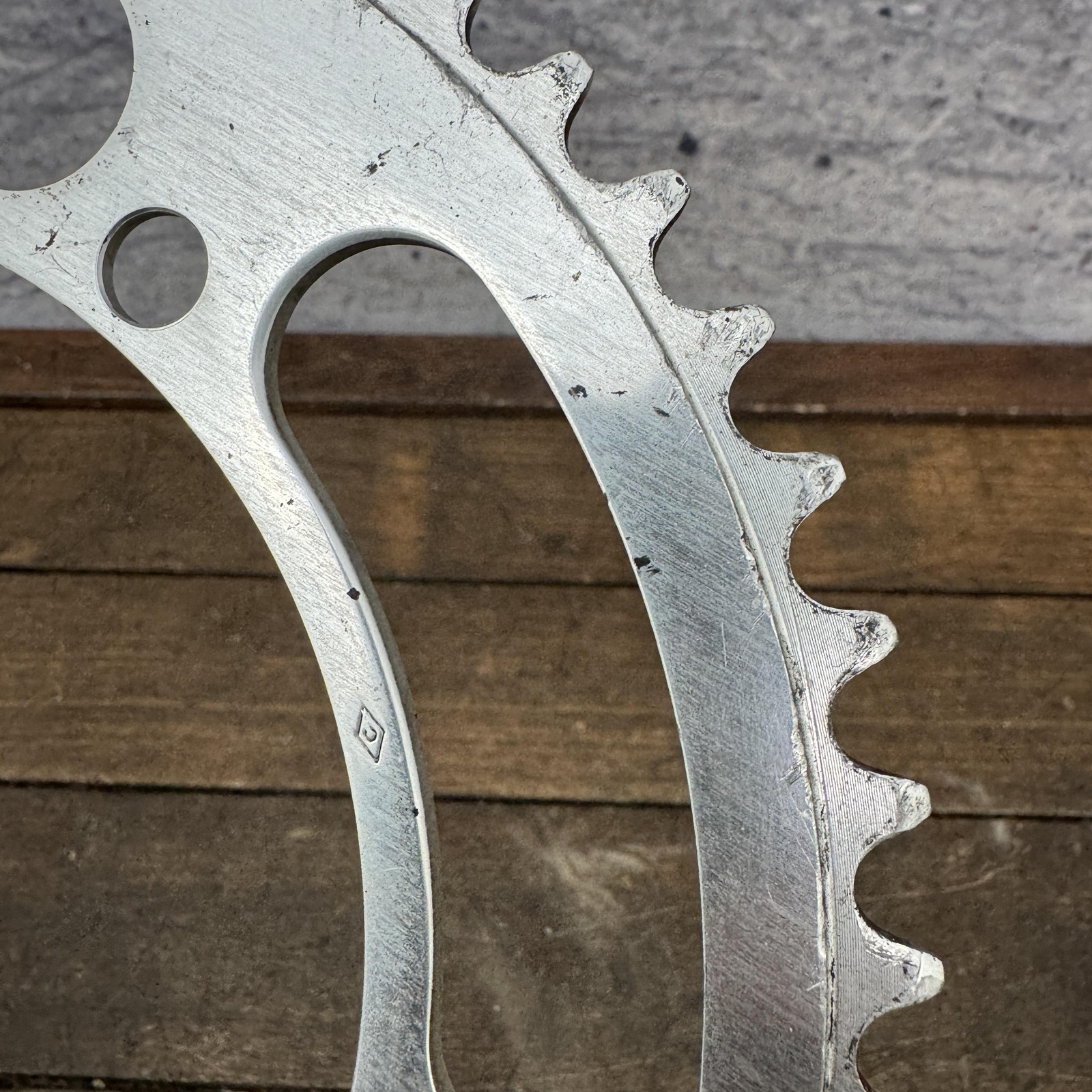 Vintage Campagnolo 53T Chainring 144 BCD 5-Bolt Road Bike Track Silver Crank