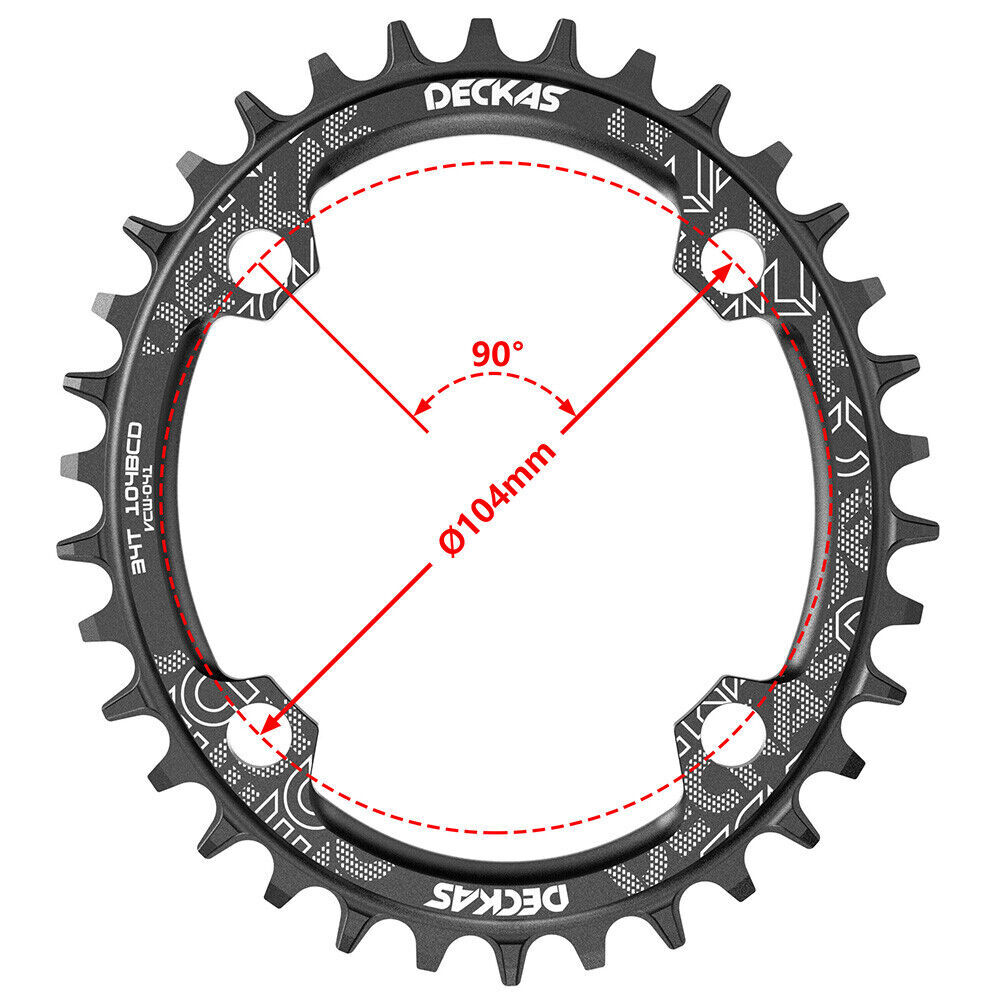 DECKAS 104BCD MTB Round Oval Narrow Wide Chainring 30 32 38 46 48 52T Chainwheel
