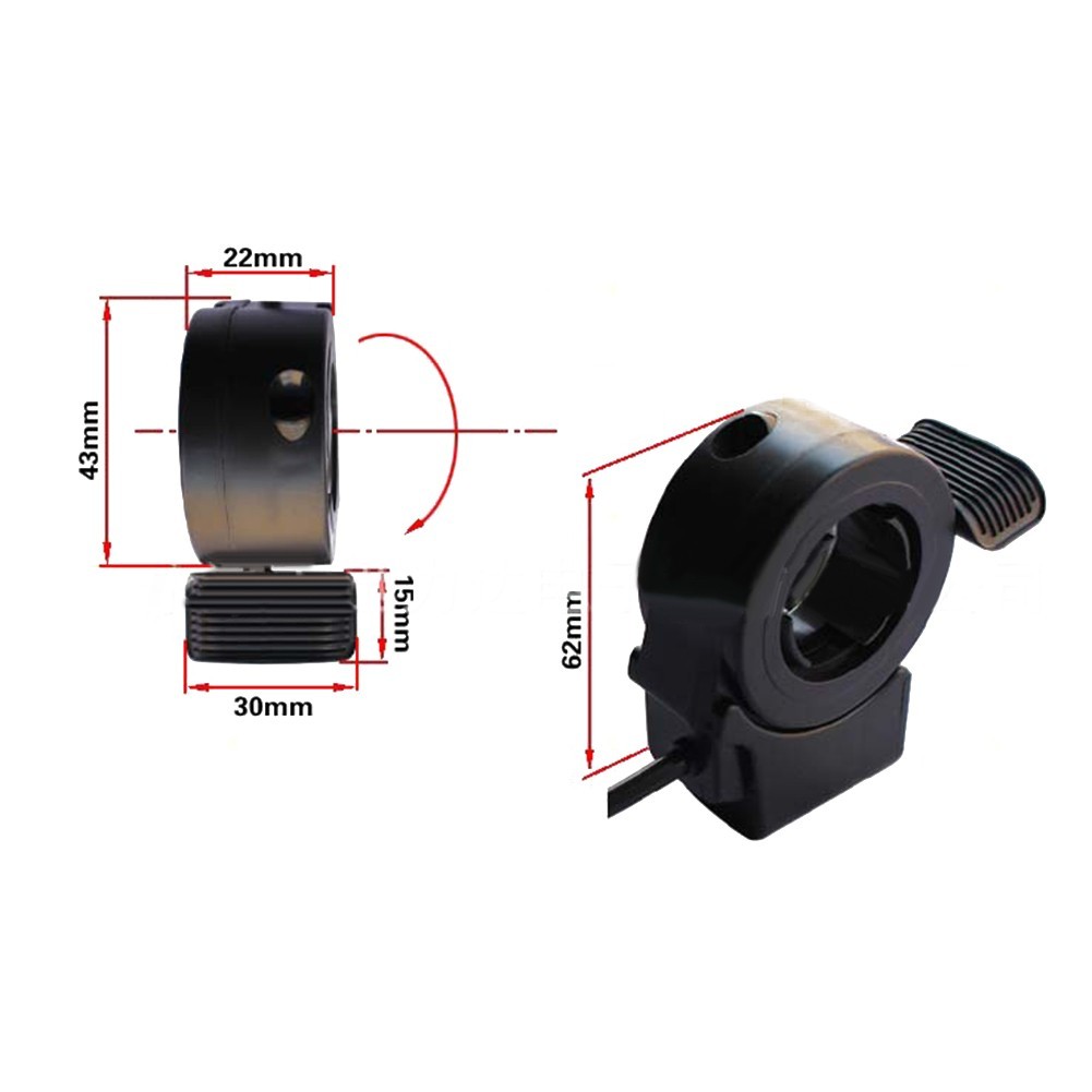 1x 1.8m Electric Bicycle Thumb Throttle Speed Control 5V 5 Pins IPX4 Waterproof