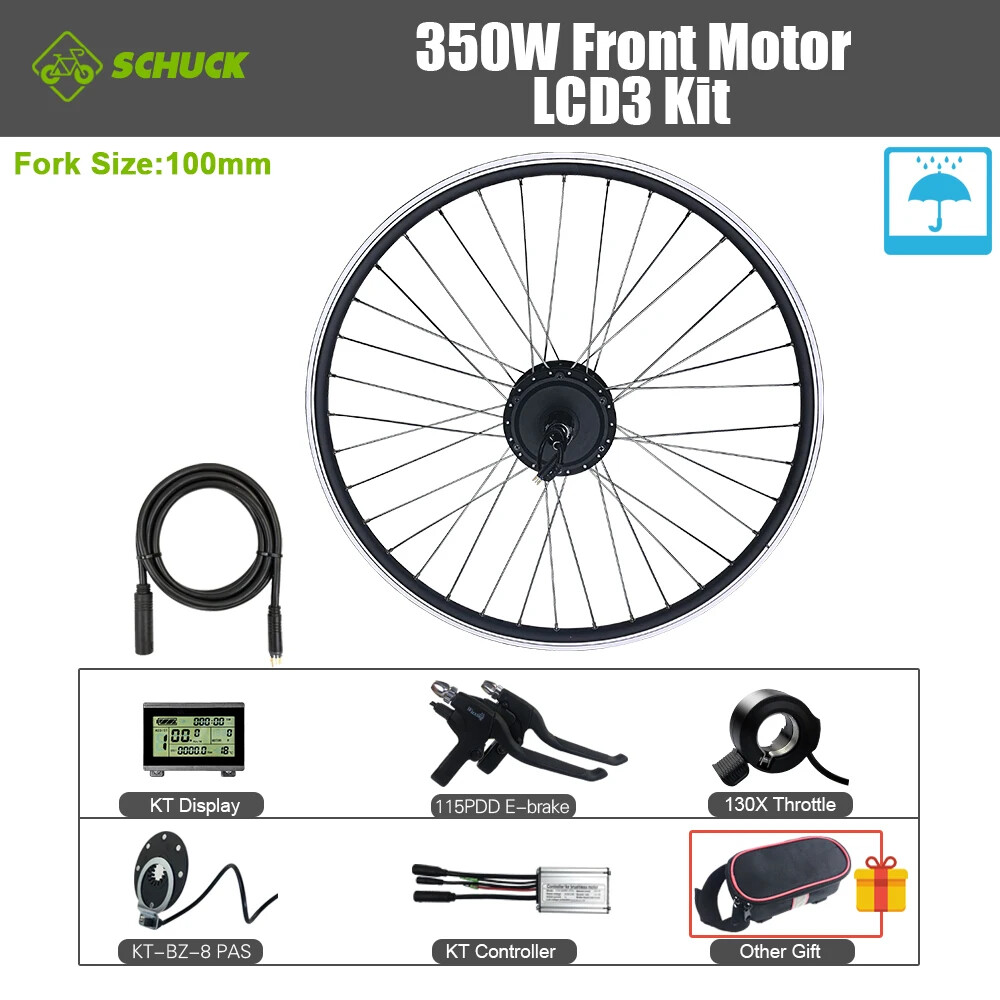350W E-bike Front Rear Rotate/Cassette Drive Motor Waterproof Conversion Kit