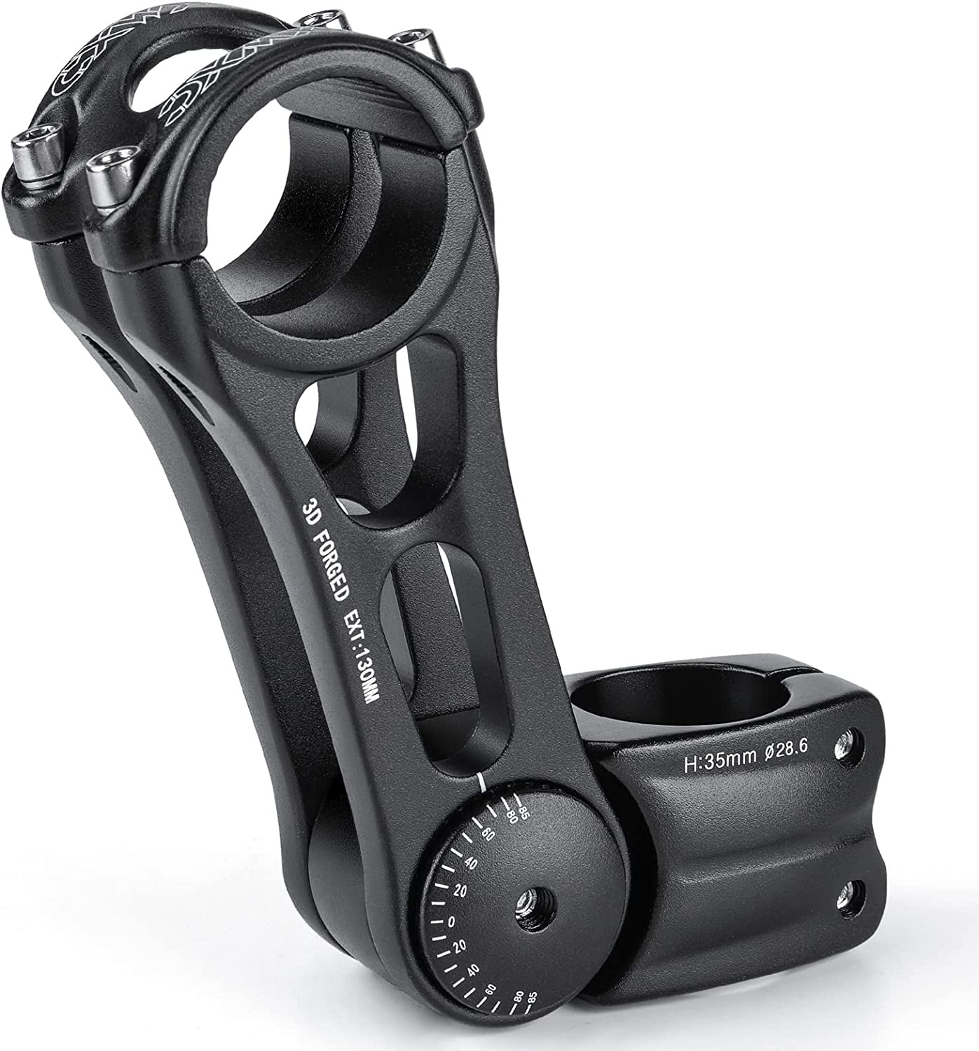 Adjustable MTB Stem 31.8mm 70 Degree – 90/110/130/145mm Bike Stem Riser for Hand