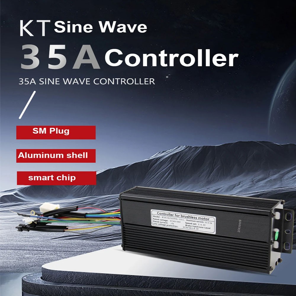 E-Bike 36V 48V 52V KT-35A Sine Wave Controller WP/SM Plug For 1500W Motor