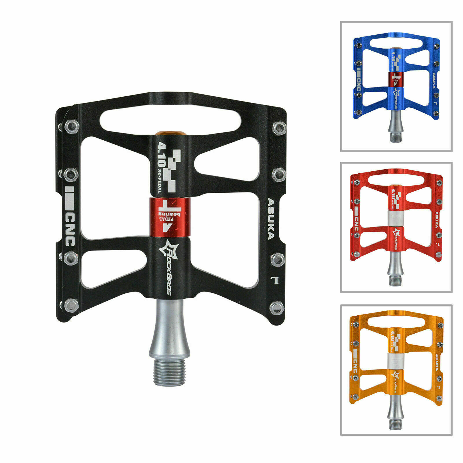 ROCKBROS Bicycle 4 Sealed Bearings Pedals Bike Aluminum alloy Pedels 9/16″ 2Pcs