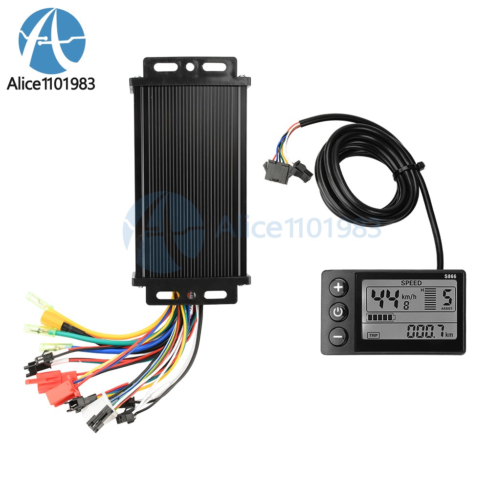 36V48V64V 30A Sine Wave Brushless Motor Controller 750-1500W Driver S866 LCD