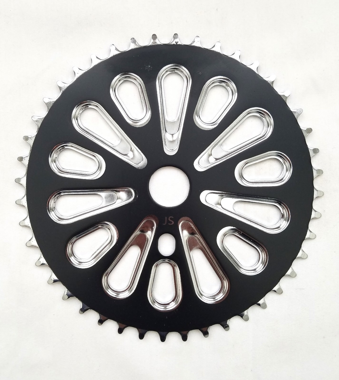 JS Chainring One Piece Crank 1 Piece Chain Wheel 44T Black/Chrome