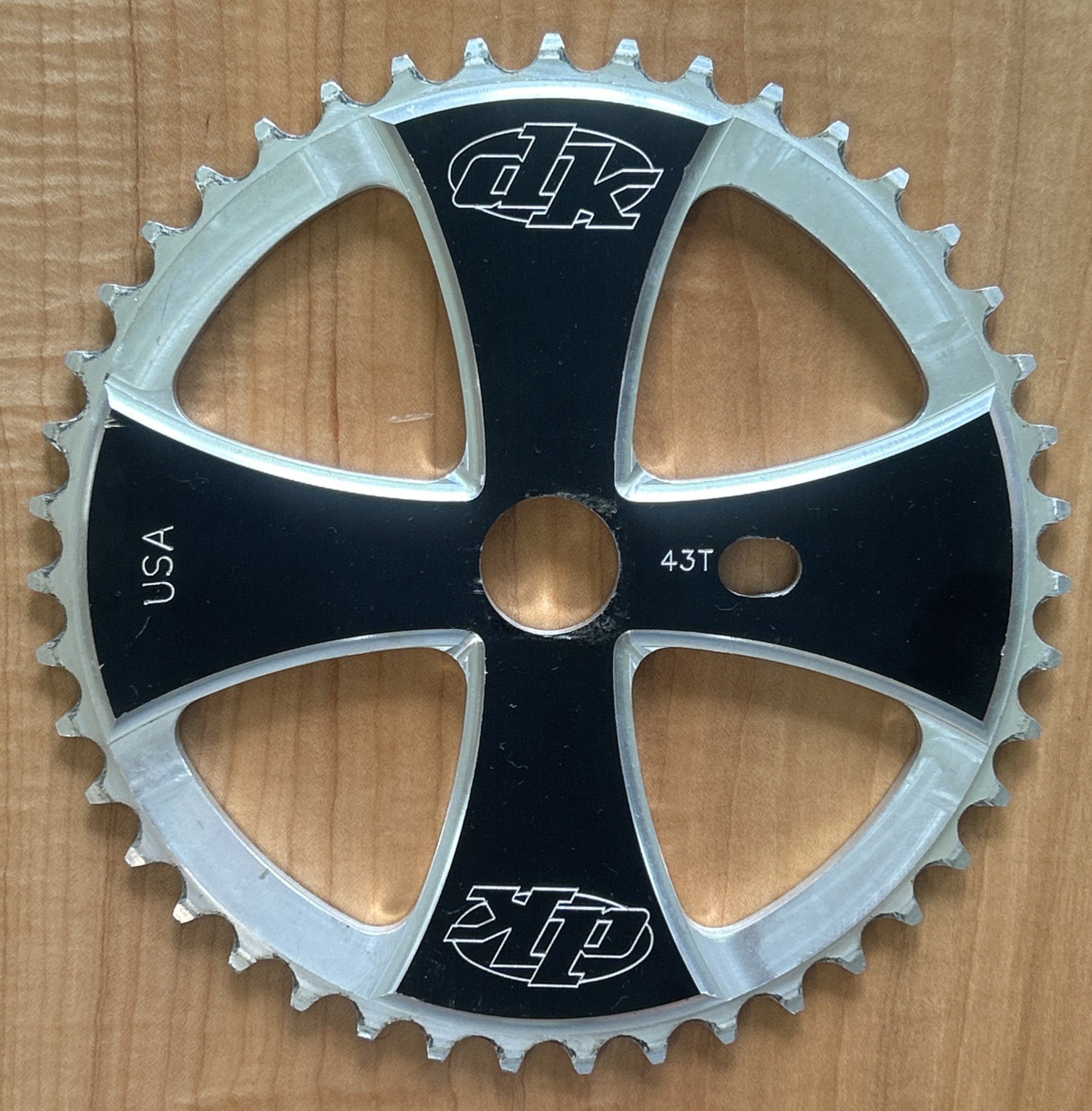 Mid-School DK Iron Cross 43t Sprocket Black/Silver U.S.A.