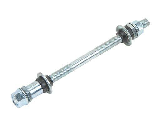 BICYCLE REAR HUB WHEEL AXLE 3/8X185MM IN CHROME OR BLACK.BIKE PARTS.