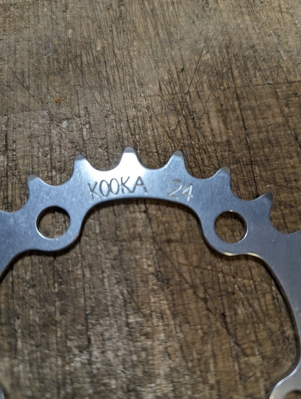 NOS KOOKA 24t 74 bcd chainring MTB vintage (silver/raw) 1/1