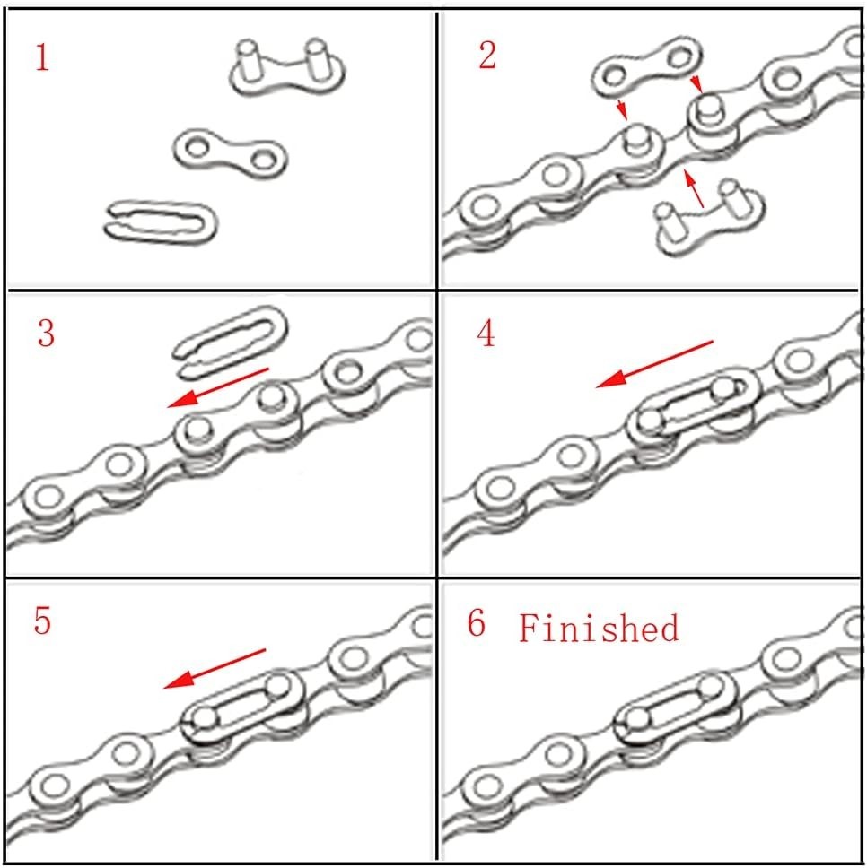 4 Pairs Bicycle Missing Link 1/6/7/8/9/10/11/12 Speed Chain Reusable Steel Bi…