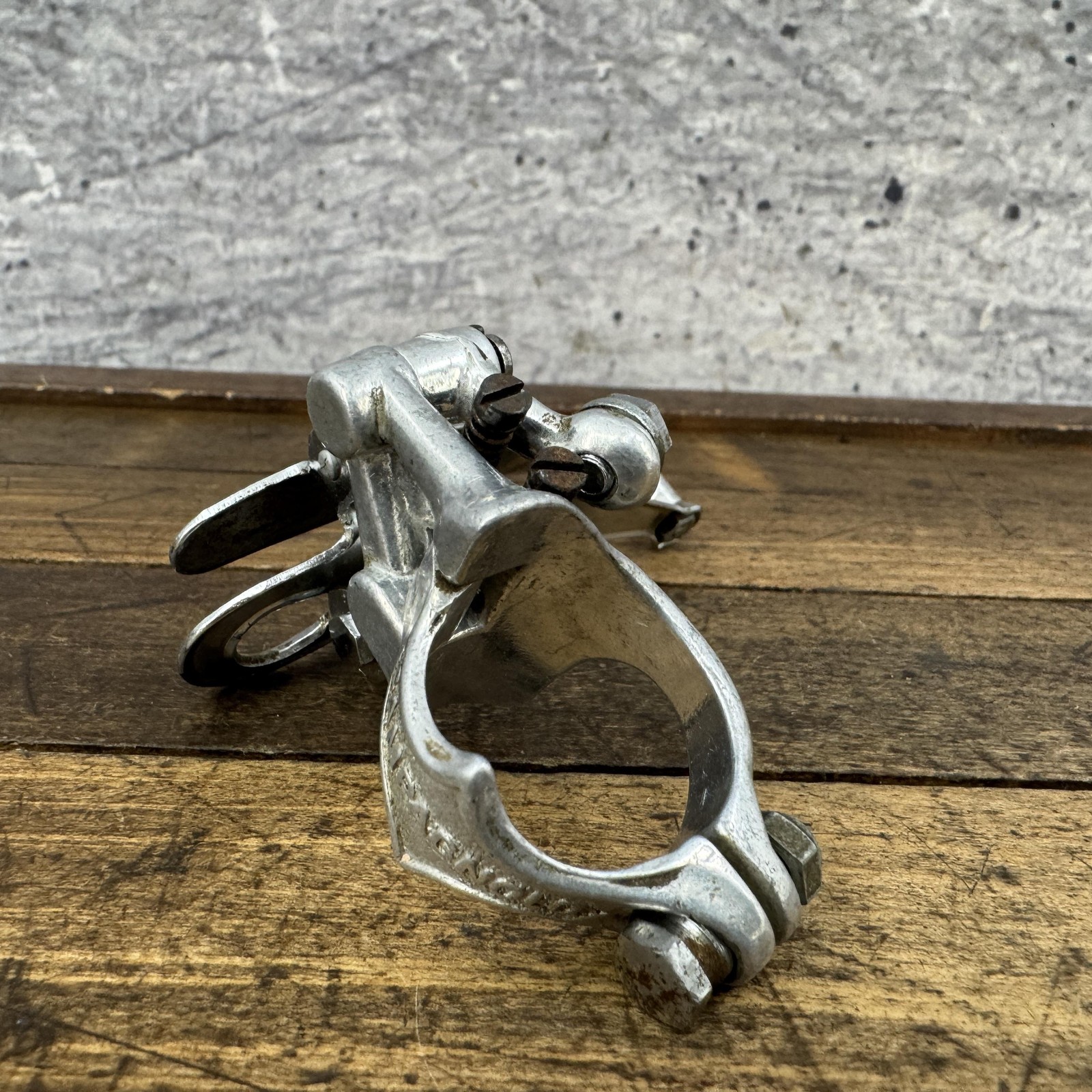 Vintage Campagnolo Front Derailleur 28.6 Clamp Double Bottom Pull Italy Silver