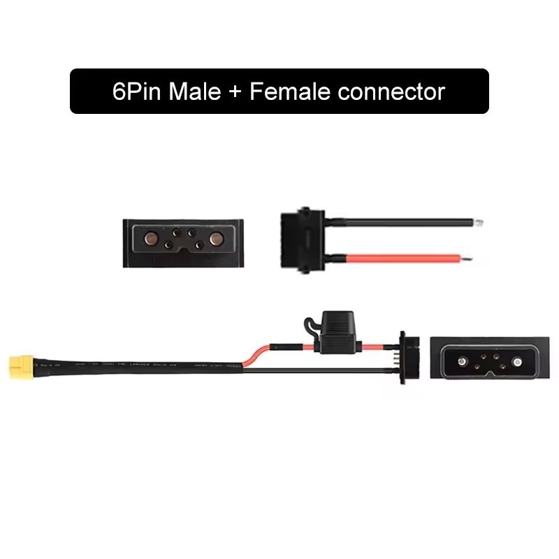 5/6Pin Male /Female Hailong Battery Discharge Connector eBike Power Battery Base