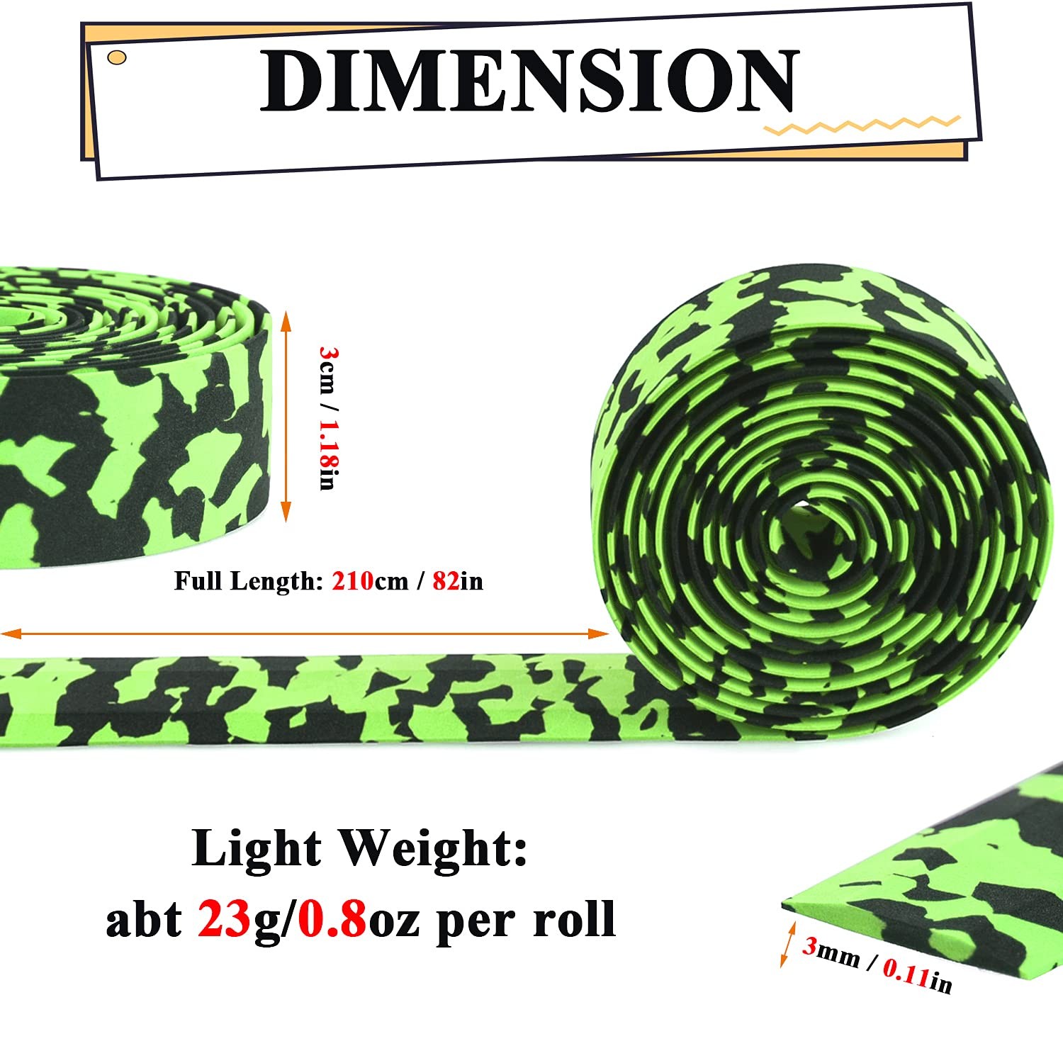 Black & Green Camouflage EVA Road Bike Handlebar Tape Bicycle Bar Wraps – 2PCS P