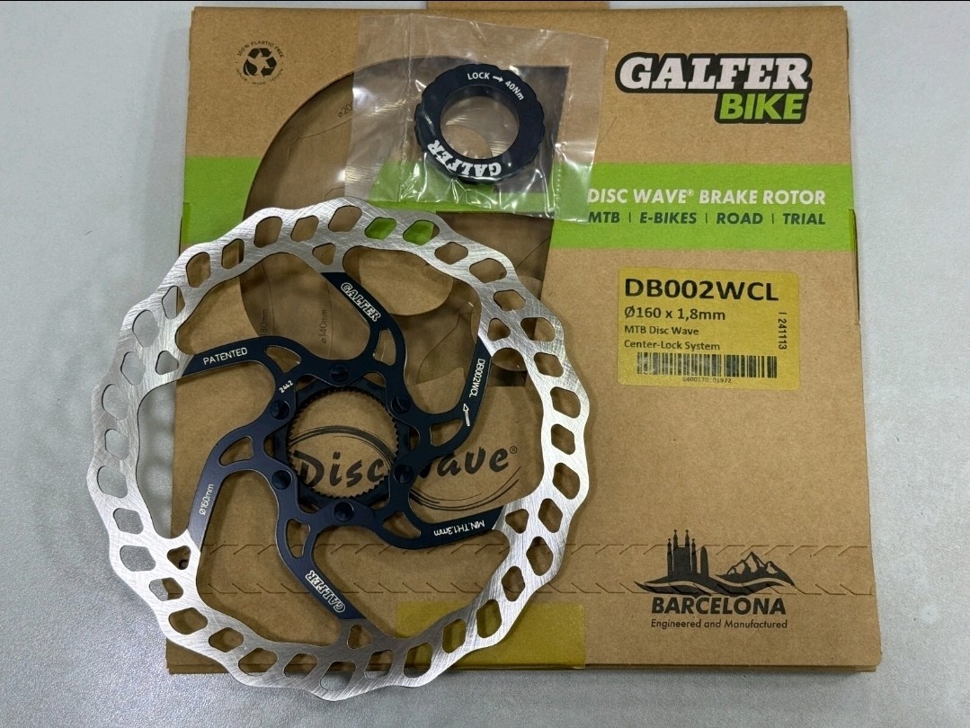 Galfer 160mm Wave MTB Disc Brake Rotor – Center Lock, Carbon Stainless Steel,
