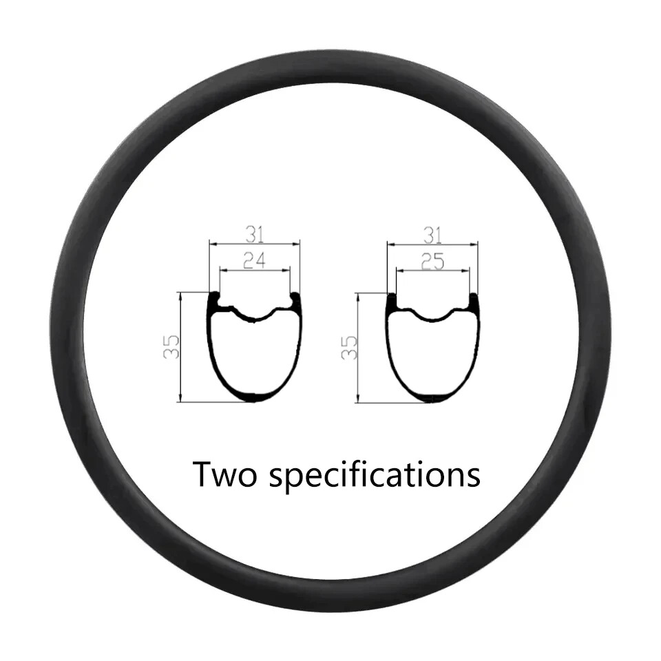 700C Road Bike Carbon Rim 18/20/21/24 Holes 31mm Width 35mm High Hook Hookless
