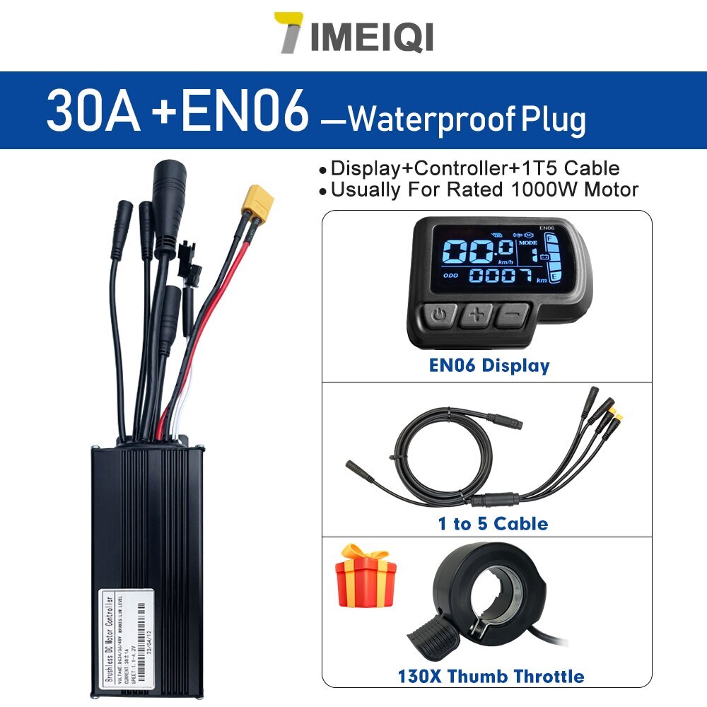 E-bike Sine Wave Waterproof Controller 36V/48V 17A 26A 30A with LCD S866 Display