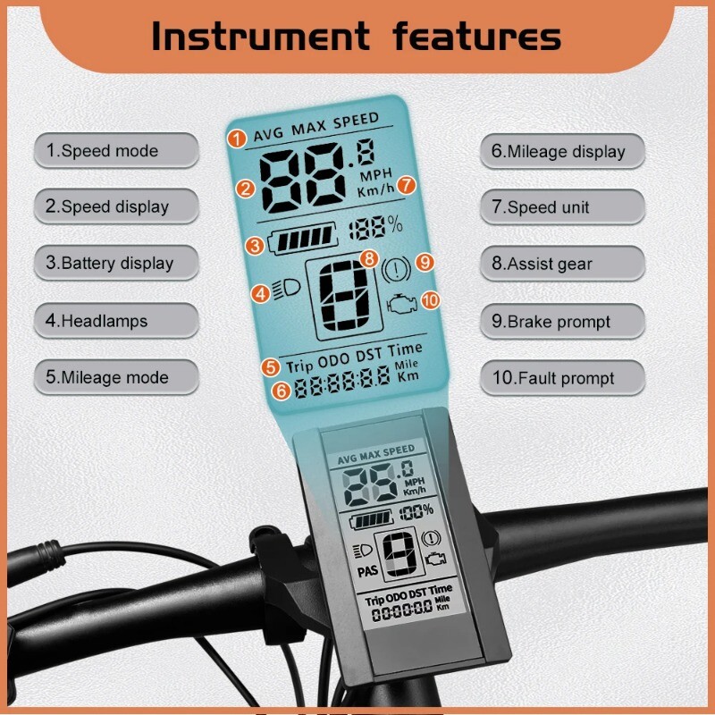 800S E-bike LCD Display for BBS M400 G330 G510 G340 M615 BBSHD Mid Drive Kit
