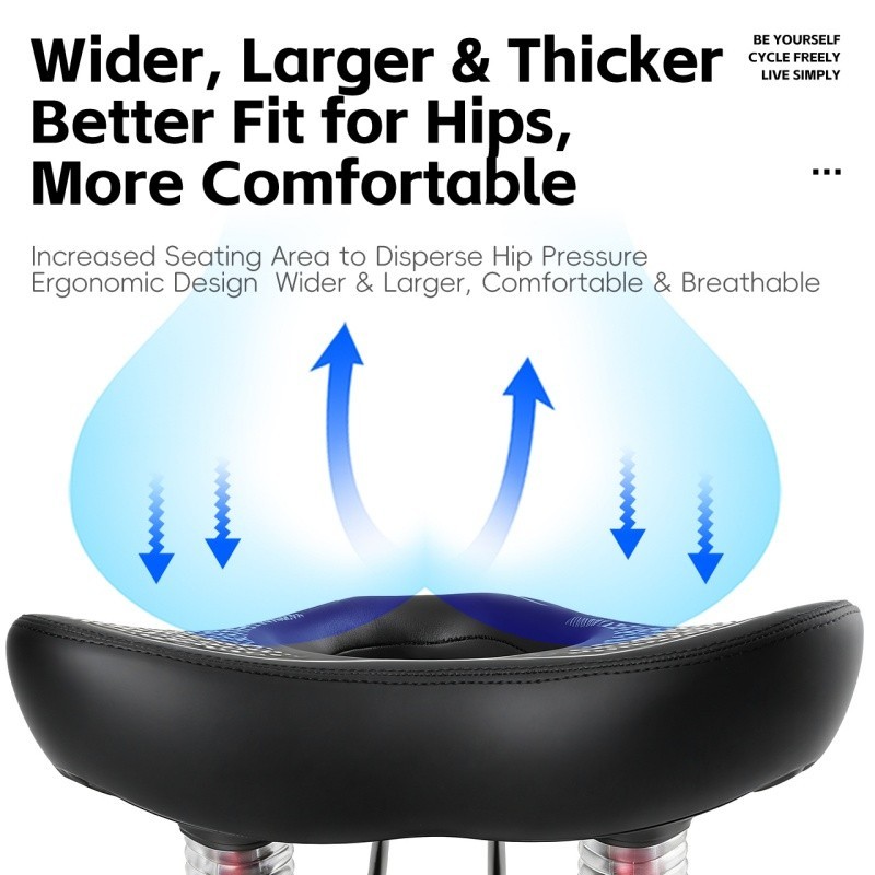 WEST BIKING Bicycle Saddle Shock Absorption Comfort Bike Widen Thicken Cushion