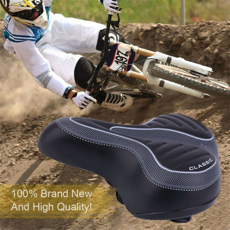 Extra Wide Big Bum Bike Bicycle Cycling Gel Cushion Pad Saddle Seat Soft Comfort
