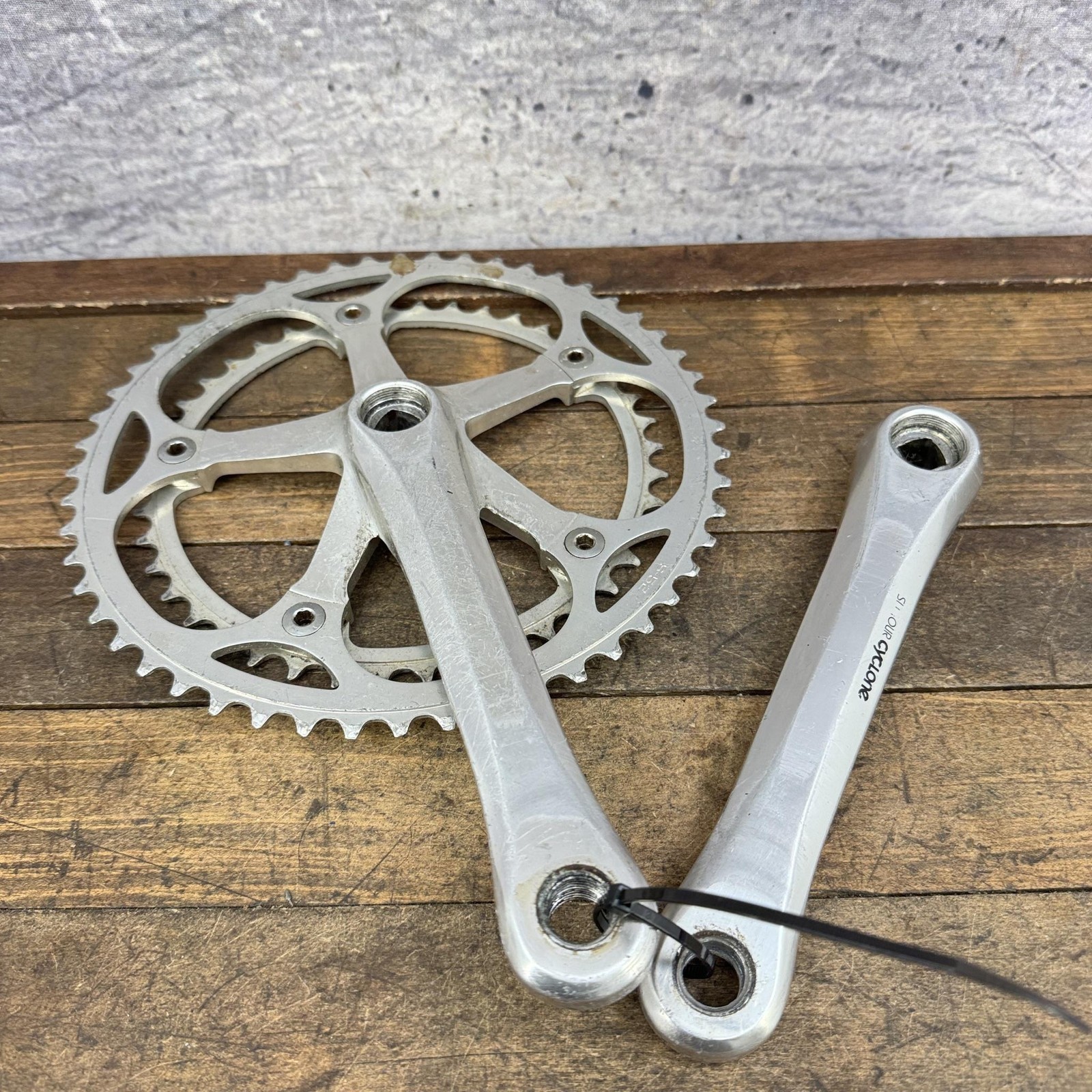 Vintage Suntour Cyclone Crank Set 144 BCD 170 Mm Double Road Bike 1980s Race