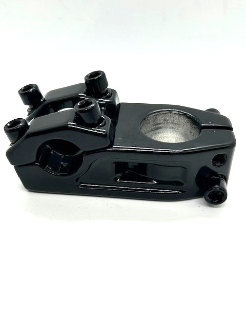 Aluminum 4 Bolt BMX Cruiser Bike Stem 1 1/8in Threadless Black 22mm Clamp