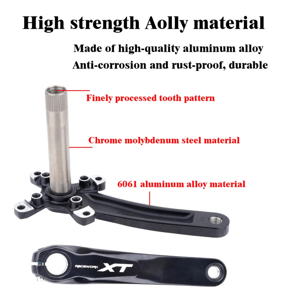 MTB Bicycle Crankset 104BCD Crank 170mm 175mm Integrated Cranks Chainring