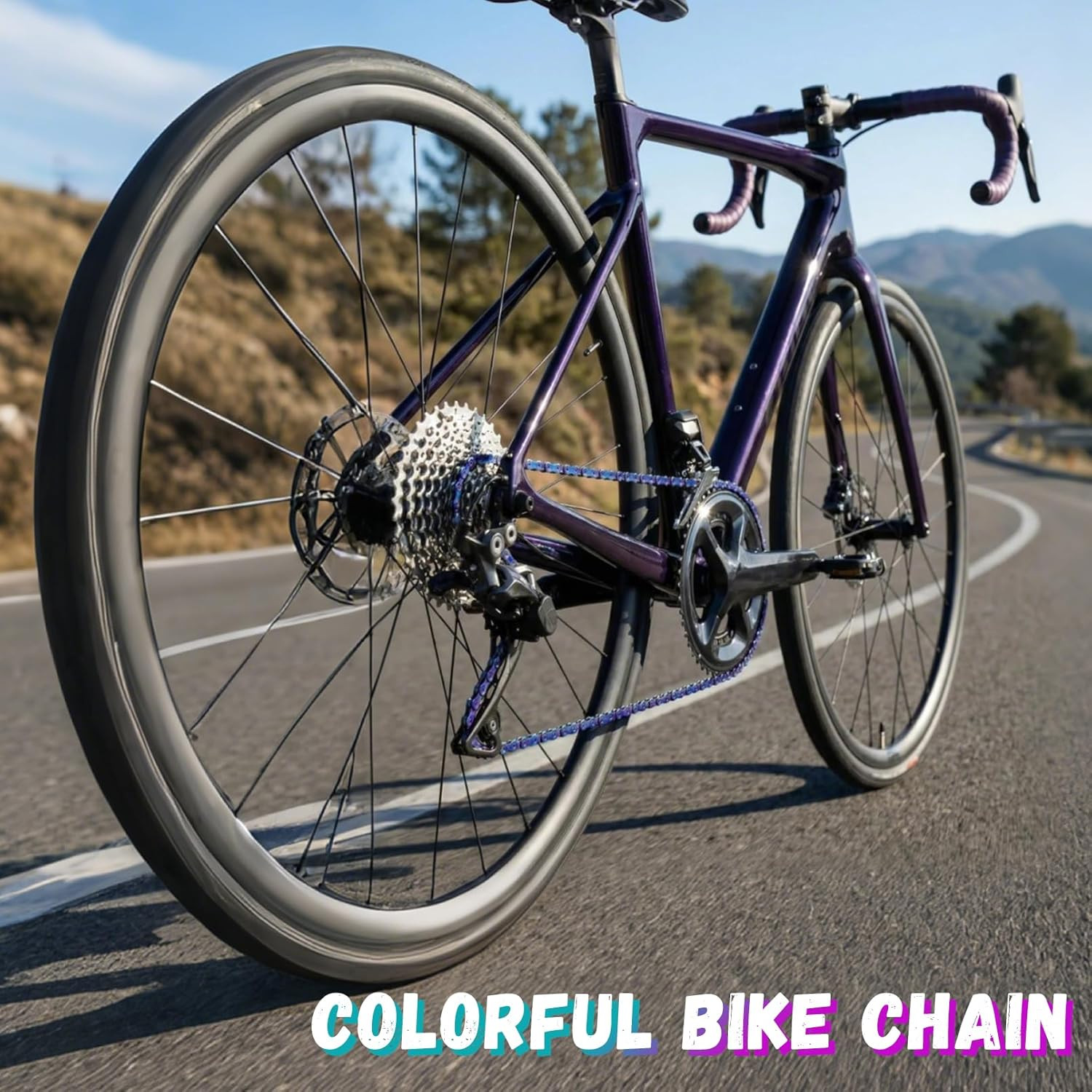 Rainbow 8 Speed Bike Chain, 1/2″ x 3/32″ 116 Links for Road Bike Mountain Bik…