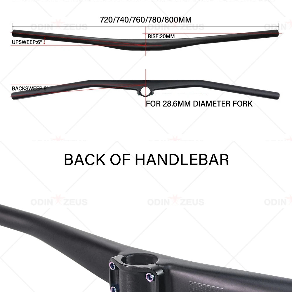 UD Matte Carbon Fiber Mountain Bike Integrated Handlebar for XC AM FR Riding