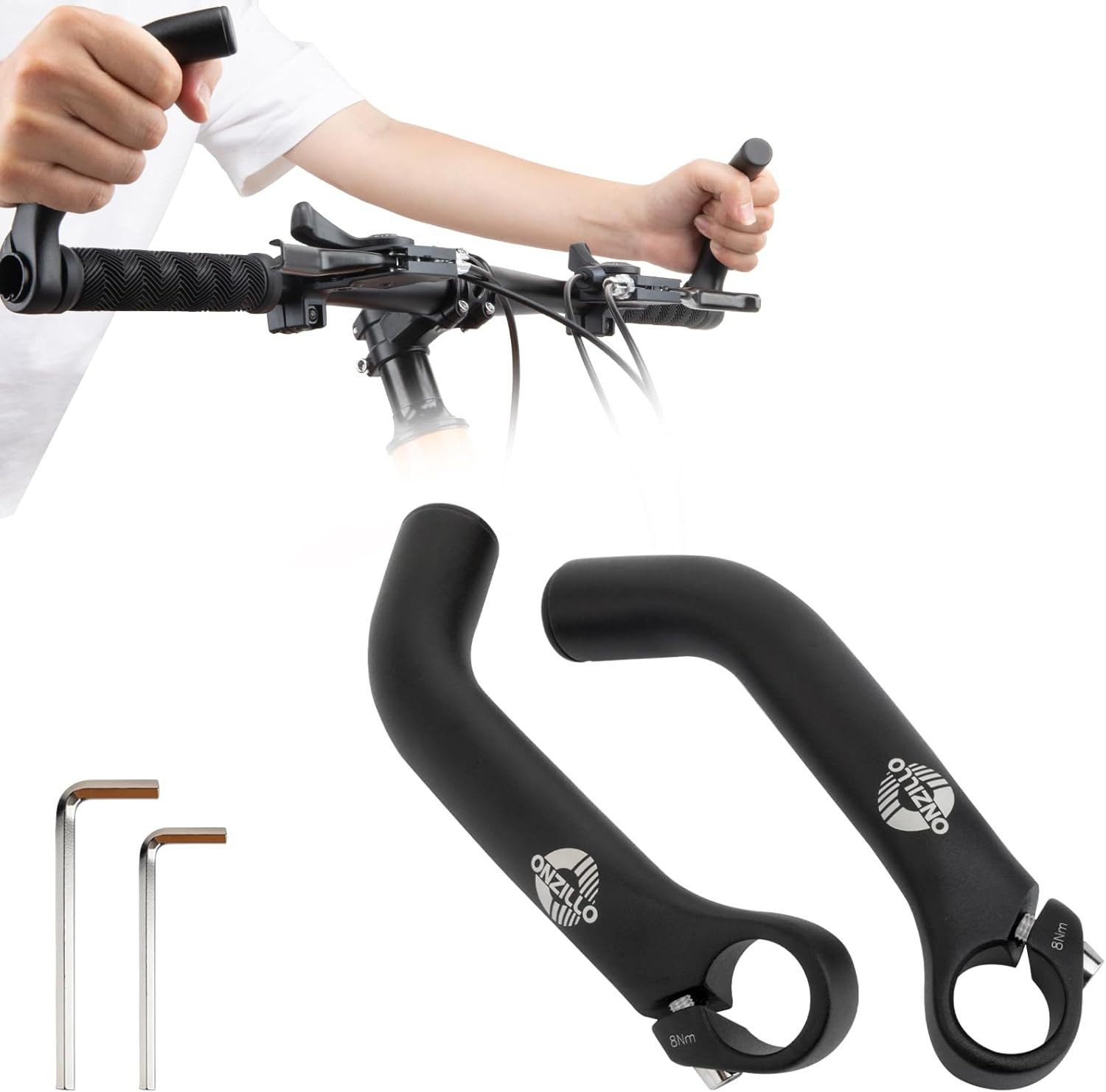 Upgraded Bike Bar Ends, Ergonomic Bicycle Handlebar Ends Extension,Aluminium MTB