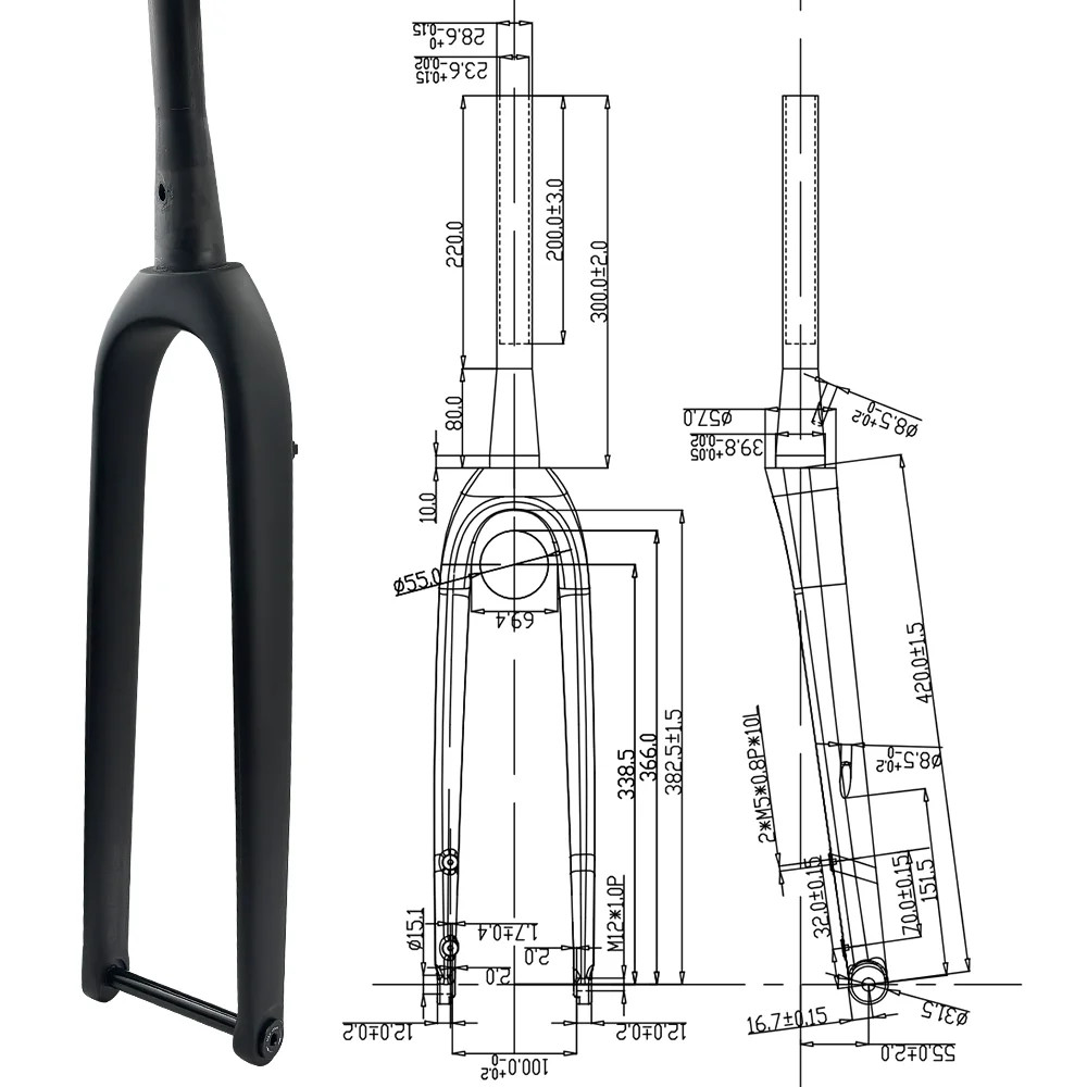 Carbon Internal Cable Disc Brake Front Fork Gravel/Mountain/Road Bike Frok