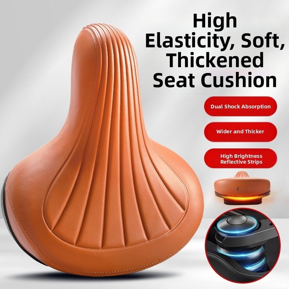 23.5 20.5 5.5cm Foam Bike Seat with Dual Damping Balls and Visibility Strips
