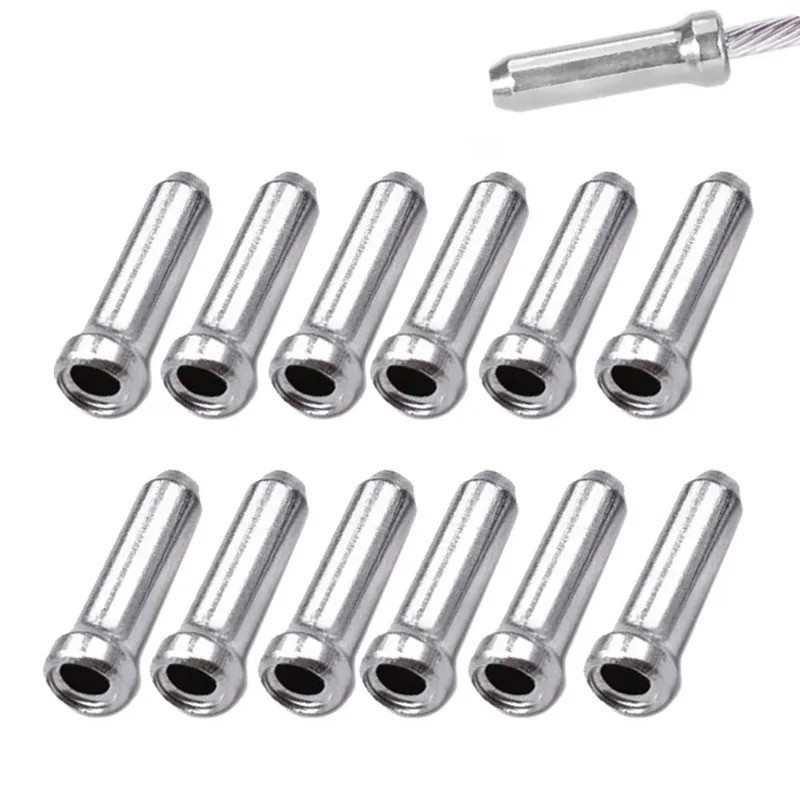 NEW 50 pcs ALUMINUM BIKE BICYCLE SHIFTER BRAKE CABLE TIPS CAPS ENDS CRIMPS