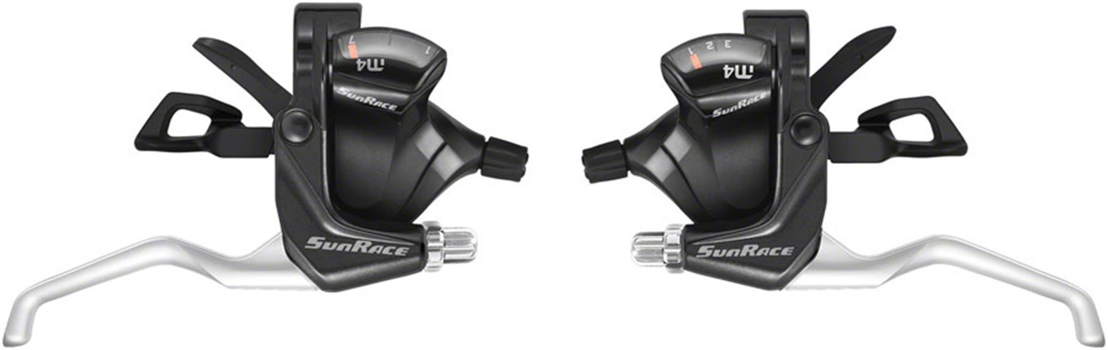 SunRace M406 ST Trigger Brake/Shift Lever Set – 3×7-Speed, For V-Brakes, Black/S