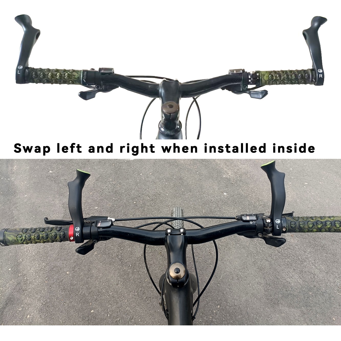 Ergonomic MTB Inner Bar Ends Mountain Bike Handlebar Ends Lightweight w/ Plugs