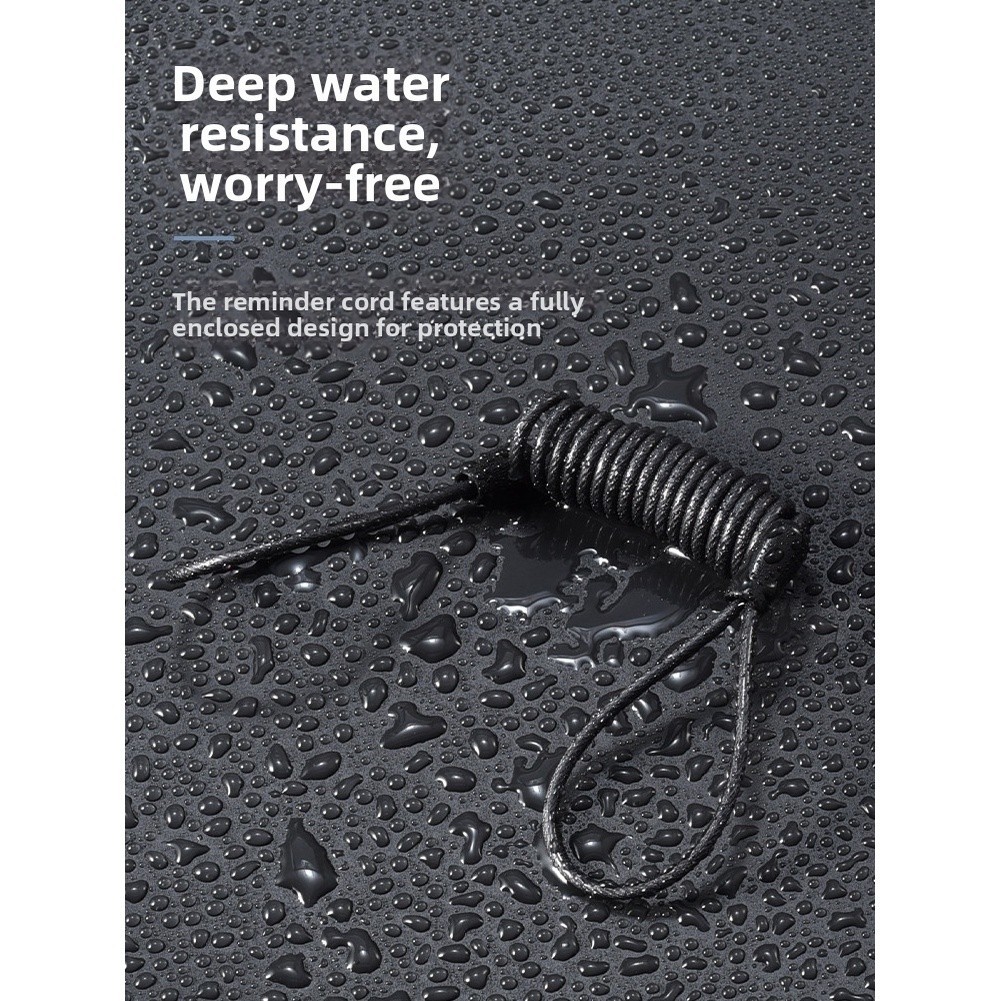 Retractable Disc Brake Lock with Water Resistant Enclosure and Steel Wire