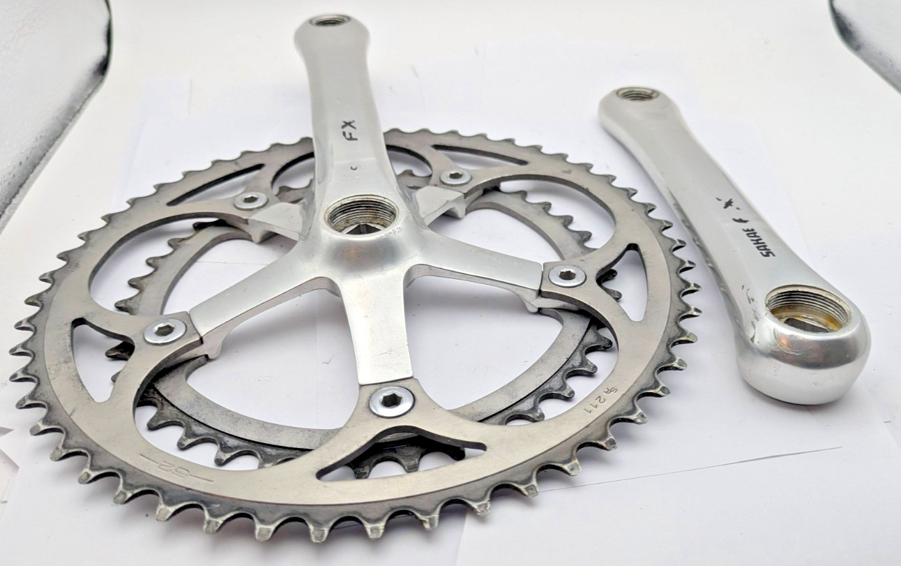 SR SAKAE FX FORGED CRANKSET 170MM 40T 52T SILVER ALUMINUM DOUBLE JAPAN